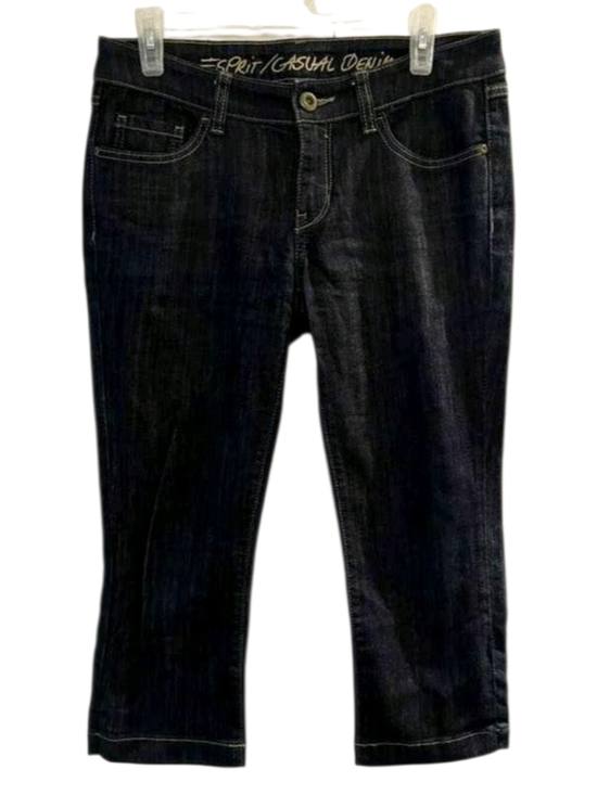 Esprit Pants - 🌟Esprit  Dark Blue Casual Denim Capris
